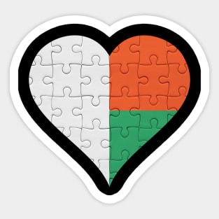 Malagasy Jigsaw Puzzle Heart Design - Gift for Malagasy With Madagascar Roots Sticker